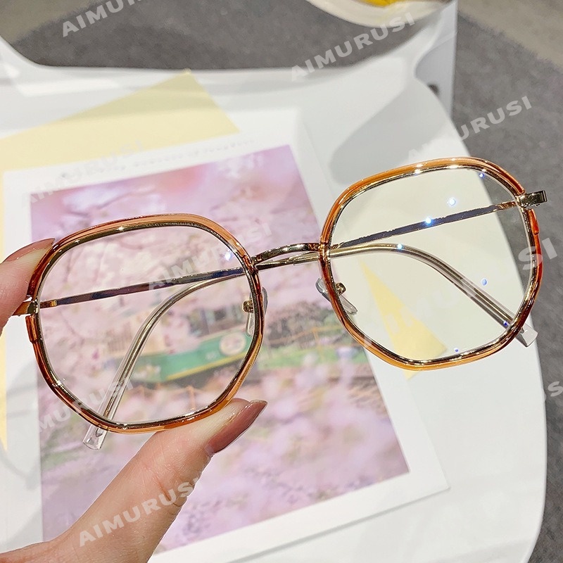 Mắt Kính Chống Bức Xạ Trong Suốt Phong Cách Hàn Quốc Cổ Điển Thời Trang Dành Cho Nữ