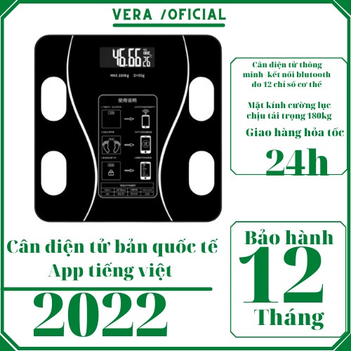 Cân điện tử sức khỏe cao cấp sạc usb, Kết Nối Bluetooth ,Phân Tích Chỉ Số Cơ Thể Thay Pin AAA-sạc USB