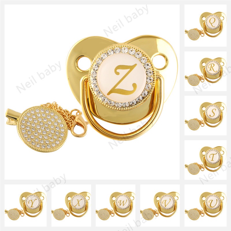 Vòng cổ Móc Kẹp Ti Giả Màu Vàng Hồng Sang Trọng Tự Nhiên Dành Cho Bé Mọc Răng Núm Ty giả cho bé núm ti giả bibs