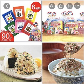 Gia vị rắc cơm Tanaka Furikake gồm 30 gói nhỏ chia làm 6 vị