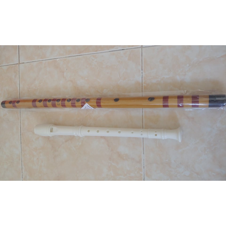 Sáo trúc Dizi 12 lỗ dài 46cm và Kèn recorder 8 lỗ