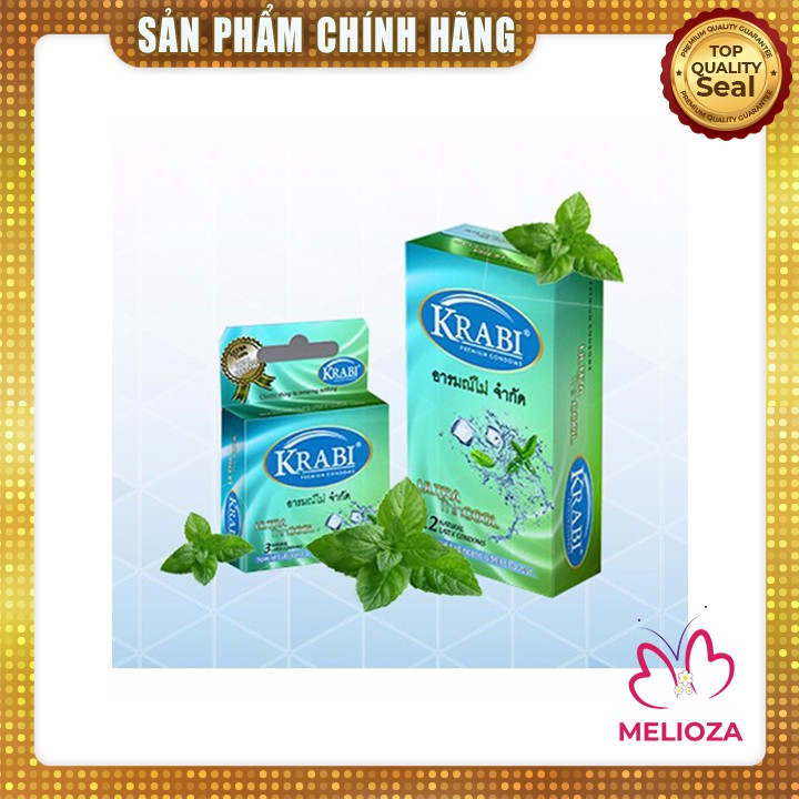 Bao Cao Su Krabi [GÂY TÊ MÁT LẠNH] Siêu Mỏng Tinh Chất Bạc Hà BCS04