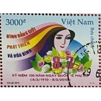 Tem sưu tập MS 990 Tem CTO Việt Nam Kỷ niệm 100 năm ngày Quốc tế Phụ nữ (8/3/1910-8/3/ 2010