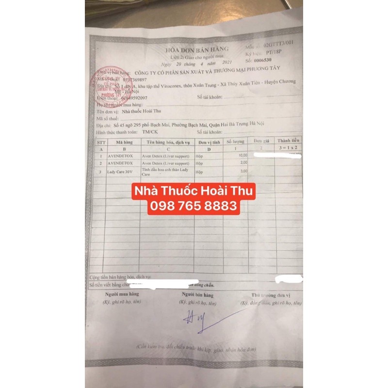 Viên mát Gan AVEN DETOX hộp 60 viên - Chĩnh hãng Thuỵ Sỹ