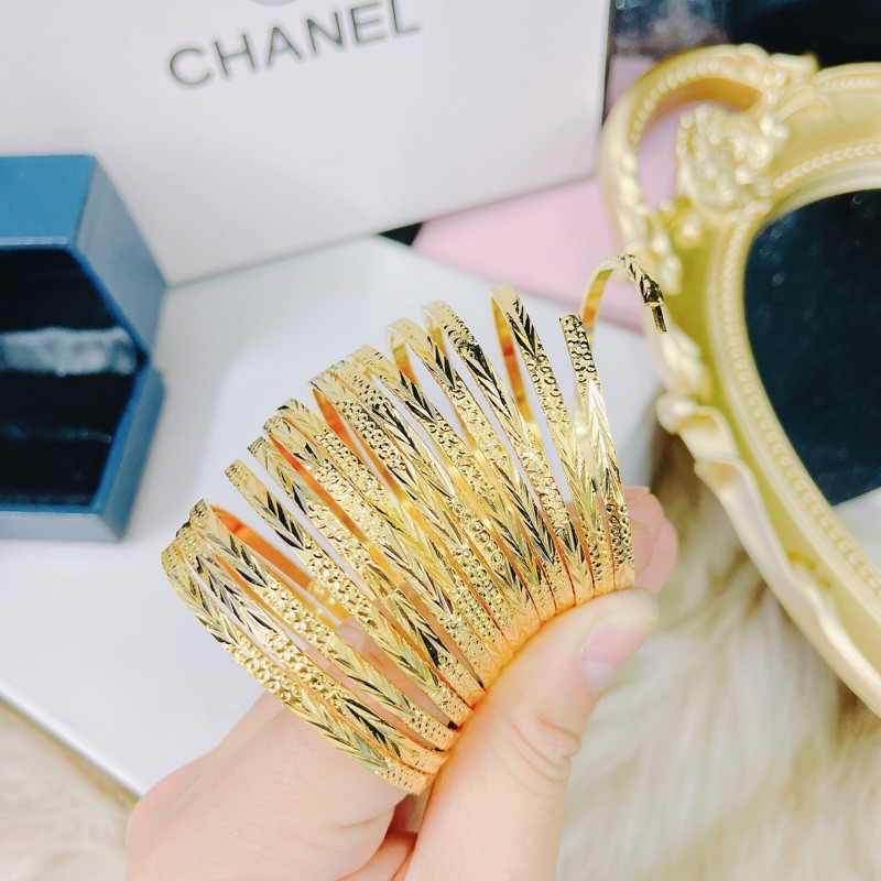 Xi men mạ vàng, Lắc tay nữ vàng bộ 7 chiếc đủ ni tay cực bền màu