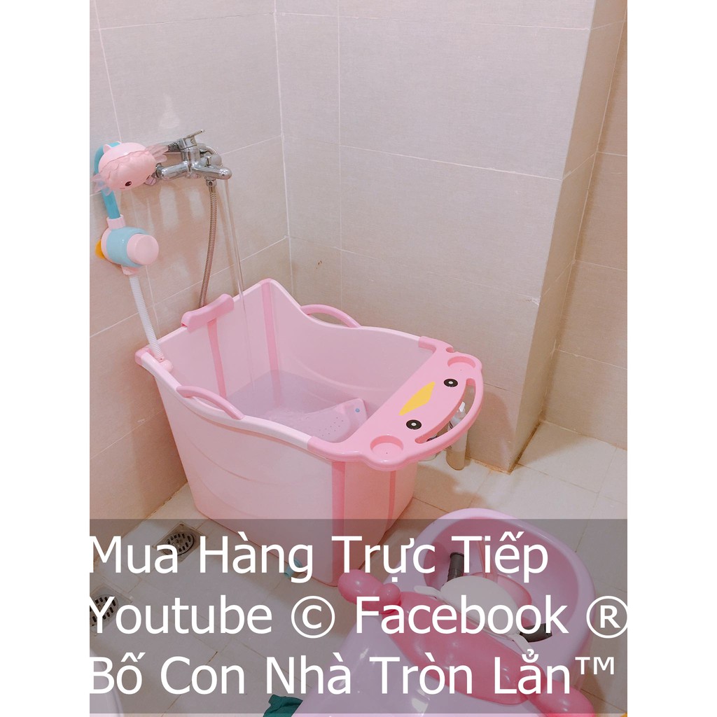 Chậu tắm to gập được cho bé trai và bé gái, có 2 màu