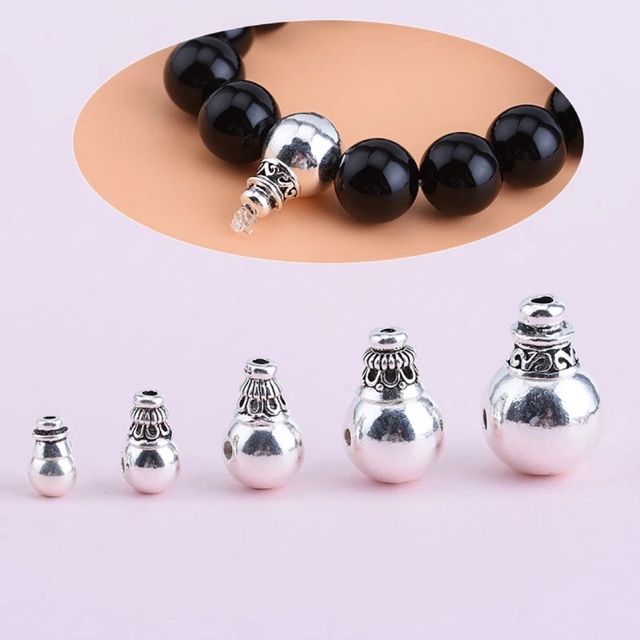Charm bạc trơn gắn mala vòng chuỗi