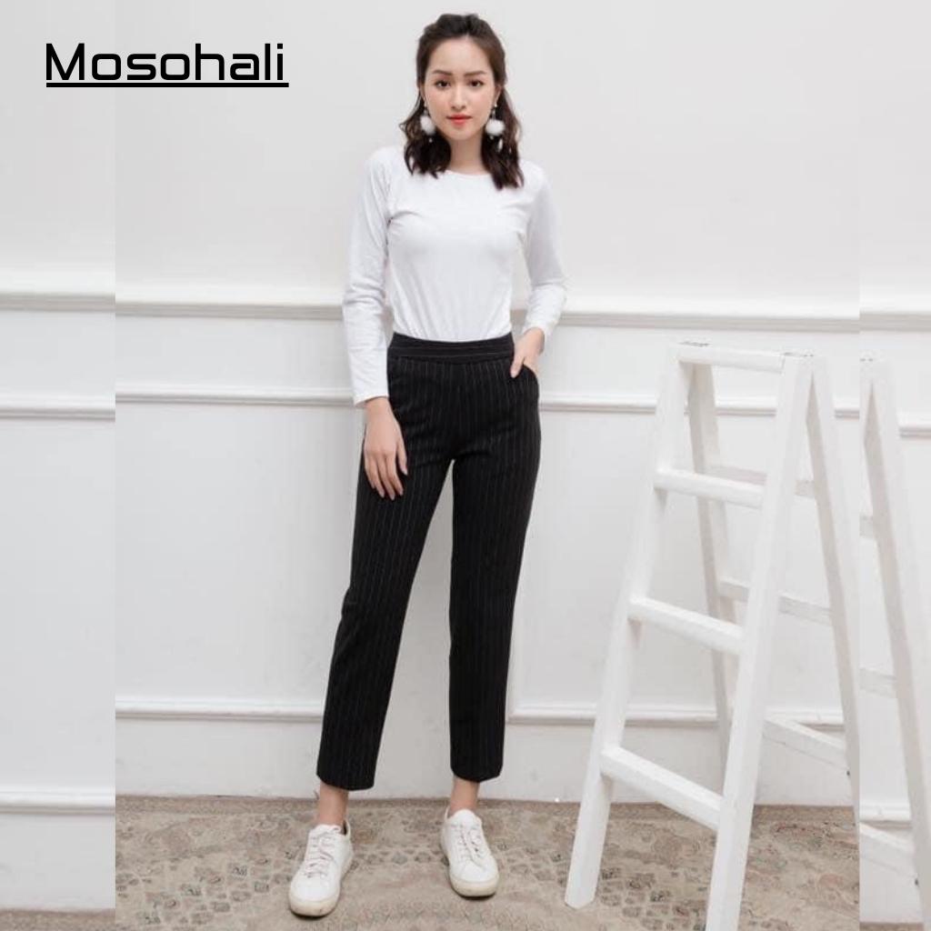 Quần tây nữ quần âu nữ cạp cao thiết kế mosohali vải công sở tôn dáng chuẩn thanh lịch