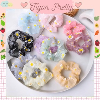 Dây buộc tóc Scrunchies vải hoa cúc🌸 Cột tóc xinh cho bạn gái🌸