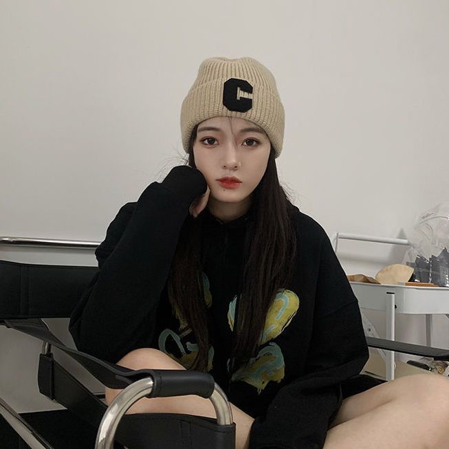 Mũ len JSC in chữ phong cách Nhật Bản thời trang dành cho nữ