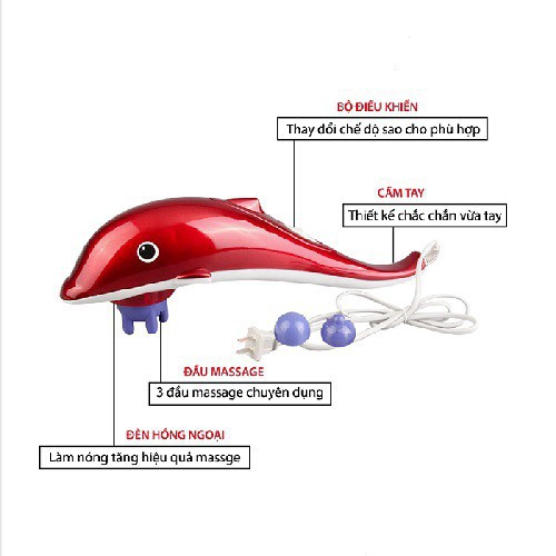 Máy massage cá heo cầm tay 3 đầu ( Lớn )