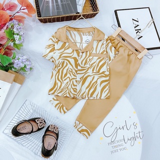 bộ pijama lụa satin cho bé 9-21kg