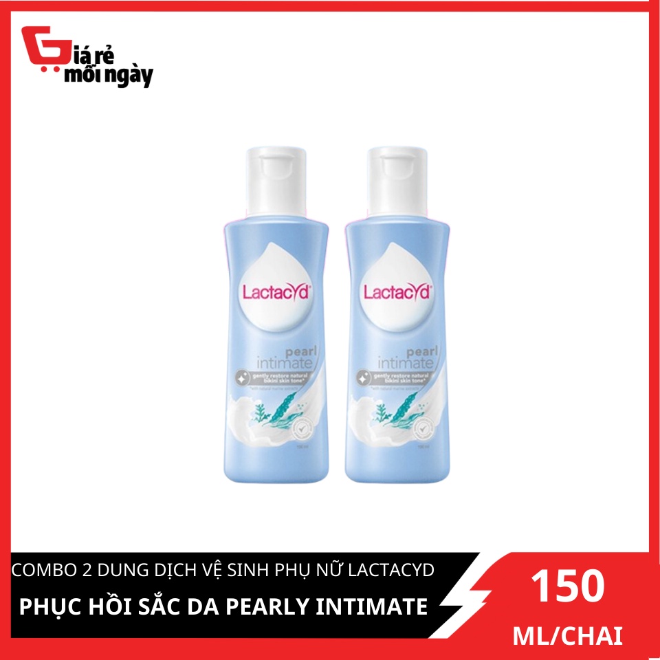 Combo 2 Dung Dịch Vệ Sinh Phụ Nữ Lactacyd Phục Hồi Sắc Da 150ml Pearly Intimate