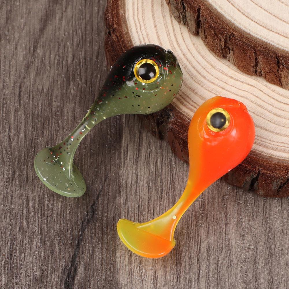 Set 6 Mồi Câu Cá Giả Hai Màu Sắc Đầu To Tiện Dụng ​ Đuôi Chữ T Chuyên Dụng Chất Lượng Cao