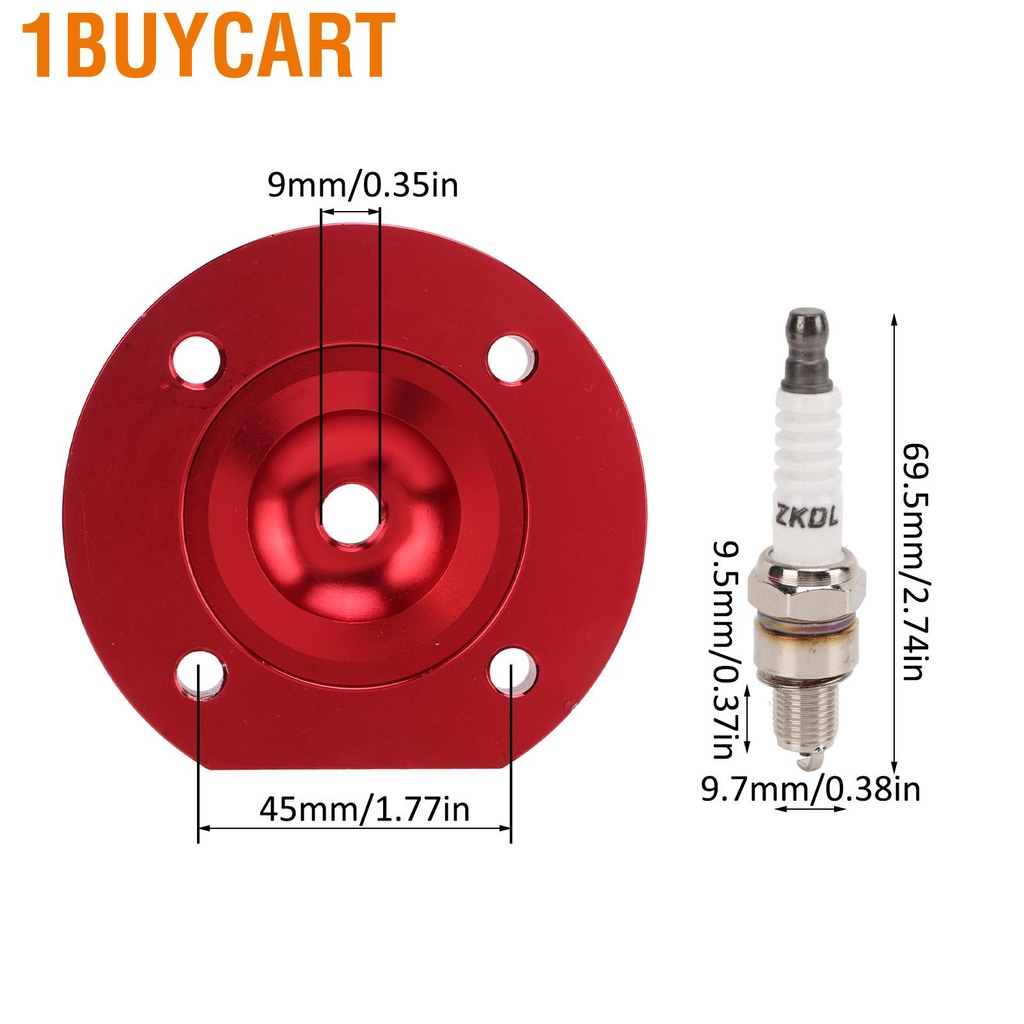 1buycart Cylinder Head Spark Plug Kit CNC Aluminum Alloy Cover Gasket Set for 66cc 69cc 80cc 2 Srtoke Motorized Bicycle