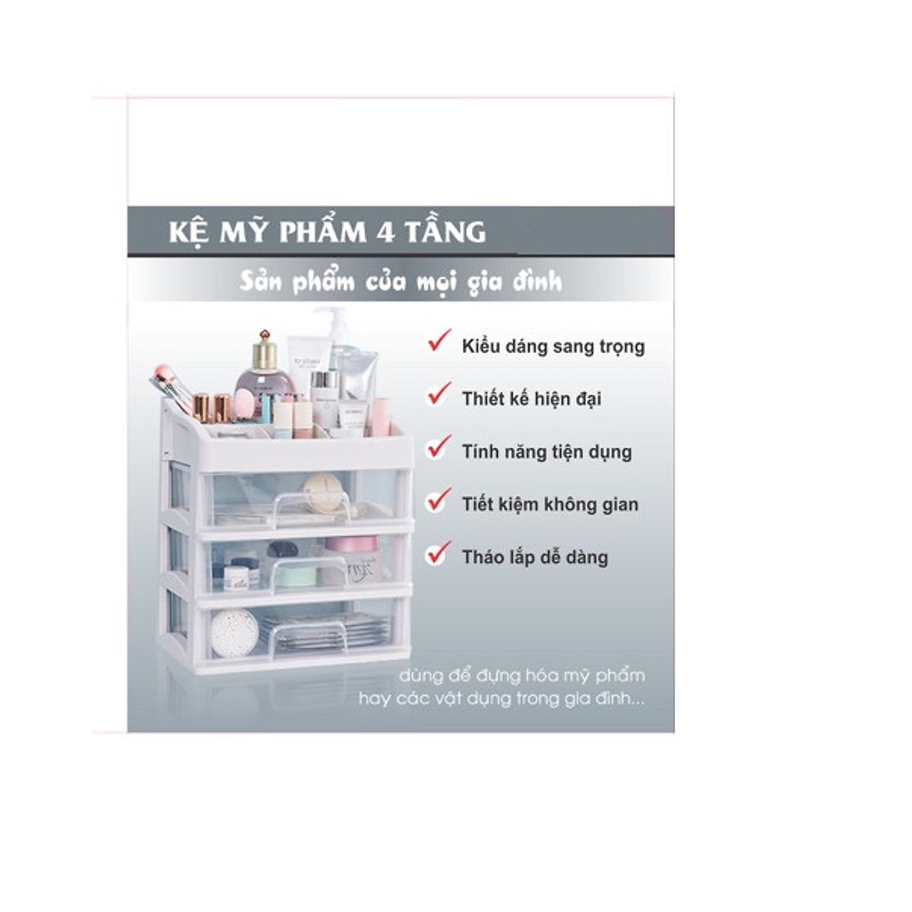 Kệ Mỹ Phẩm 4 Tầng Kiểu Dáng Sang Trọng Tiết Kiệm Không Gian T.H Tashuan