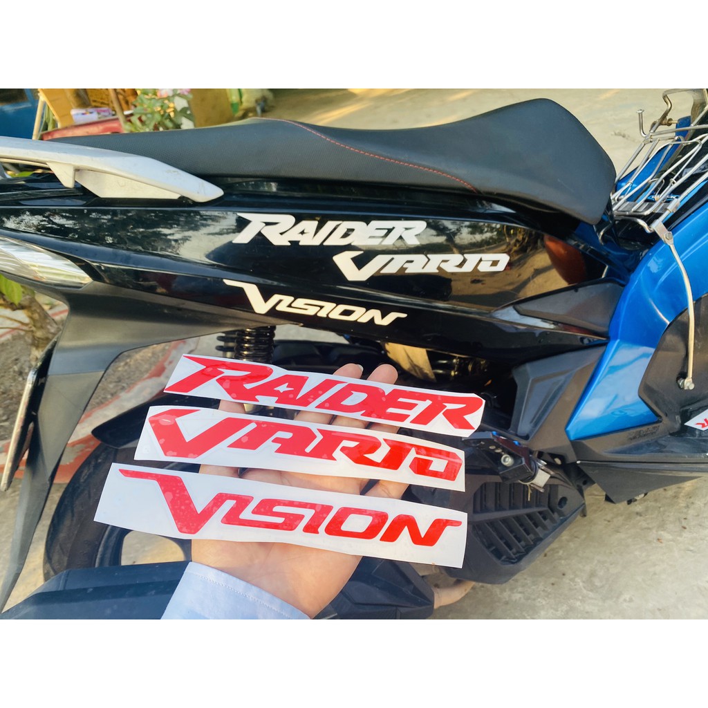 (Font gốc của hãng) 1 miếng Tem tên dòng xe : Exciter - Vario - WinnerX - Vison - Raider - Satria