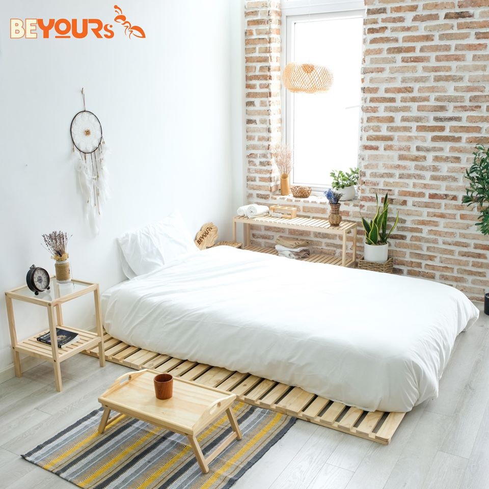 Giường Pallet / Giường Ngủ Pallet Gỗ Thông Gấp Gọn / Giường Gỗ Cho Homestay