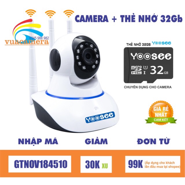 Camerayoosee 3 anten kèm thẻ 32gb yoosee | BigBuy360 - bigbuy360.vn