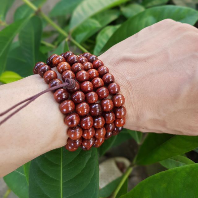 Vòng tay gỗ hương ta chuỗi hạt tròn 8li 108 loại đẹp