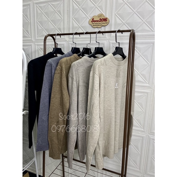 Áo len nam cổ tròn