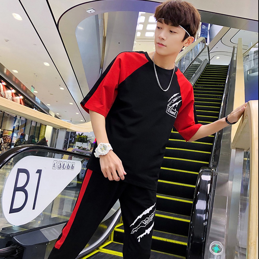 Bộ Đồ Thun Nam Thể Thao Ngắn Tay Basic Kết Hợp Quần Dài Họa Tiết Vết Cào Cá Tính SET NAM 90000109C2 | BigBuy360 - bigbuy360.vn