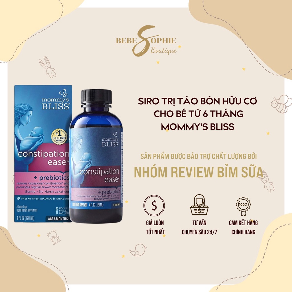 Chính hãng - Men lợi khuẩn ngừa táo bón hữu cơ Mommy's Bliss - Cho bé từ 6 tháng trở lên