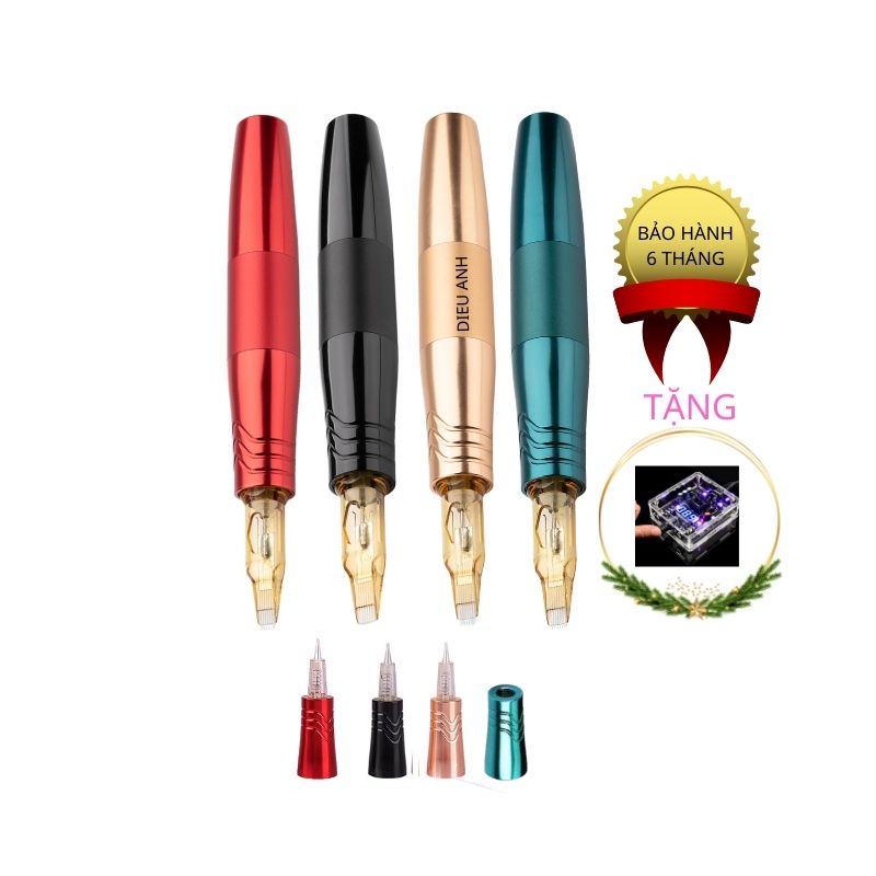 Máy Pen 5 0 plus phun xăm môi mini cao cấp hai đầu kèm 1 biến áp xịn (Máy có 2 đầu lắp vừa cho 4 loại kim)