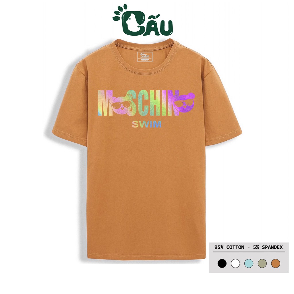 Áo Thun Nam GẤU 194 Moschino cổ tròn tay ngắn vải coton co dãn, dày dặn, form regular fit | BigBuy360 - bigbuy360.vn