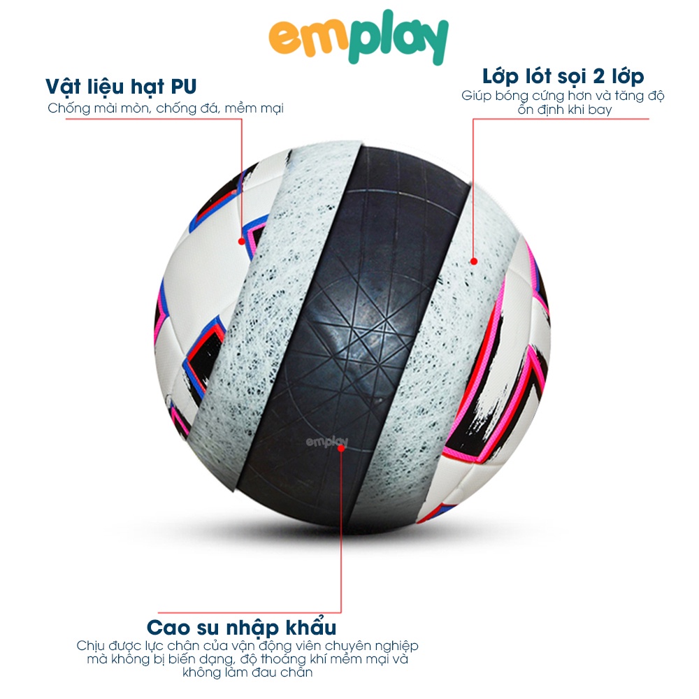 Quả bóng đá trẻ em size 3,4,5 trái banh đá bóng chất liệu da tổng hợp PU cao cấp Emplay