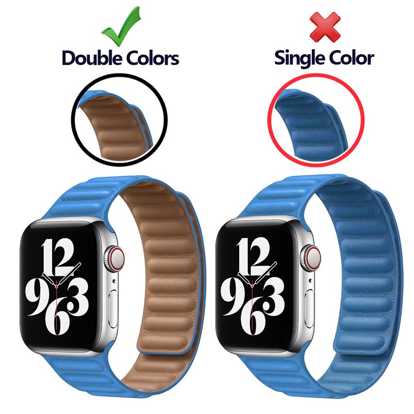 Dây đeo đồng hồ da khóa từ tính dành cho Apple watch iWatch 44mm 40mm 38mm 42mm 5 4 6 SE 3 2 1