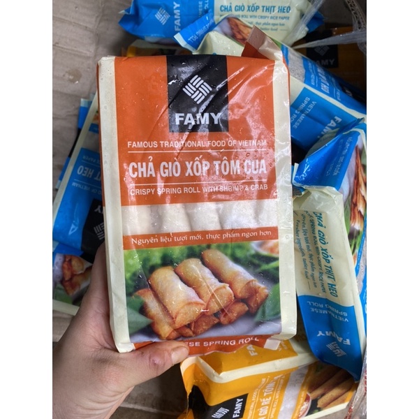 [NOWSHIP] CHẢ GIÒ TÔM KHOAI MÔN DA BÒ BÍA HÀNG NGON~HỘP 500GR 30 CUỐN