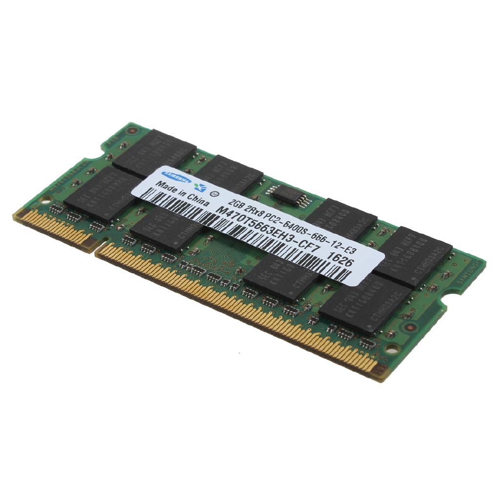 Set 2 Thẻ Nhớ Laptop DD2 4GB 2GB Samsung 2Rx8 PC2-6400 DDR2 800Mhz 200pin 1.8V RAM