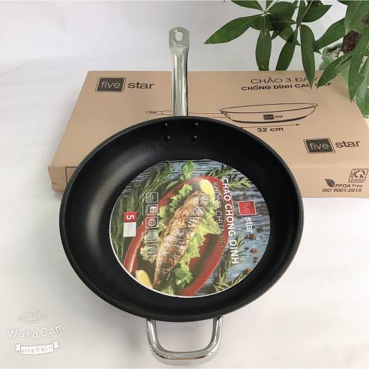 Chảo chiên rán Fivestar inox 430 32cm dùng cho mọi loại bếp, bếp từ,hồng ngoại , ga ,lớp chống dính cao cấp an toàn