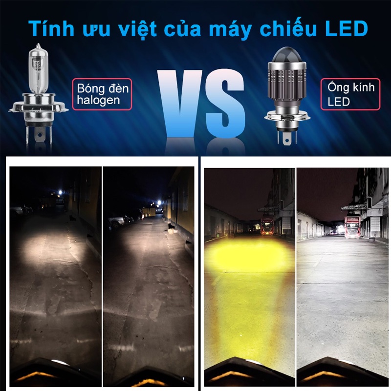 Đèn pha LED AMAZEFAN P15D/H4/BA200 siêu sáng 6000k cao cấp dành cho xe máy