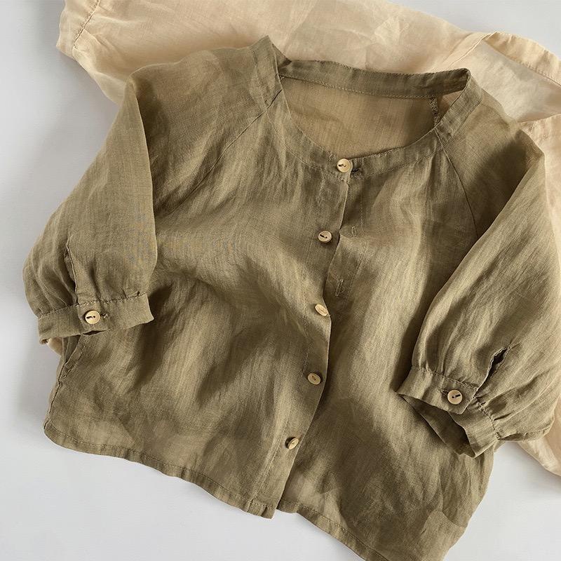 [Babycat] Áo Thun Cotton Tencel Mỏng Thoáng Khí Phong Cách Nhật Hàn Thời Trang Mùa Hè Mới Dành Cho Bé Trai Bé Gái