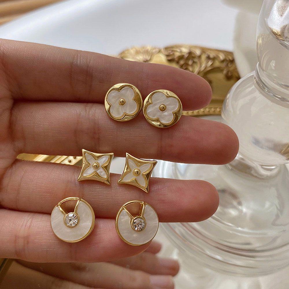 SOMEDAYZL Bông Tai Tròn Họa Tiết Ngôi Sao Thời Trang Hàn Quốc