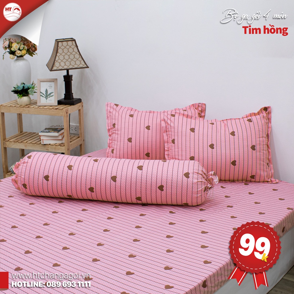Bộ Ga Gối 4 Món Cotton Polly In Hình 3D, bộ chăn ga 4 món ,chăn ga giá rẻ drap bo chun in họa tiết H&T Chăn Ga Gối | BigBuy360 - bigbuy360.vn
