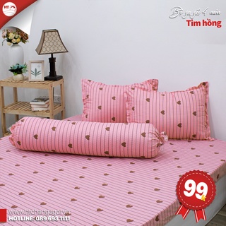 Bộ Ga Gối 4 Món Cotton Polly In Hình 3D, bộ chăn ga 4 món ,chăn ga giá rẻ drap bo chun in họa tiết H&T Chăn Ga Gối