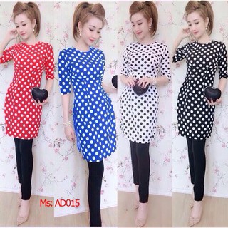 có big size 2XL ⚡️ AD015 Áo Dài Cách Tân chấm bi.