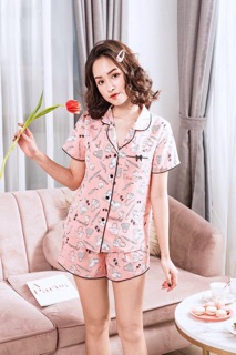 Bộ pijama đùi cao cấp in túi