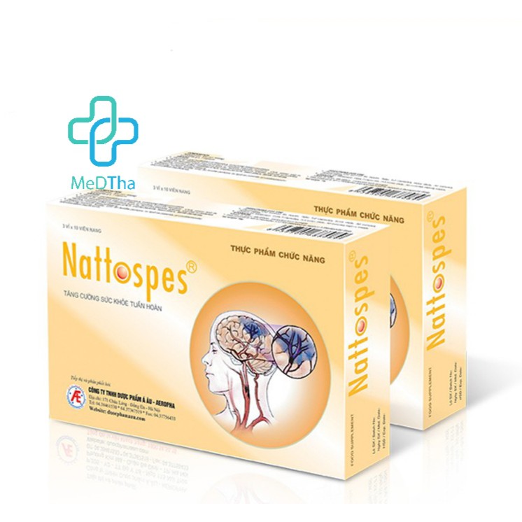Nattospes - Tăng Cường Tuần Hoàn Não, Phòng ngừa Tai Biến Mạch Máu Não, Đột Quỵ do Tắc Mạch (Hộp 30 viên) [Chính Hãng]