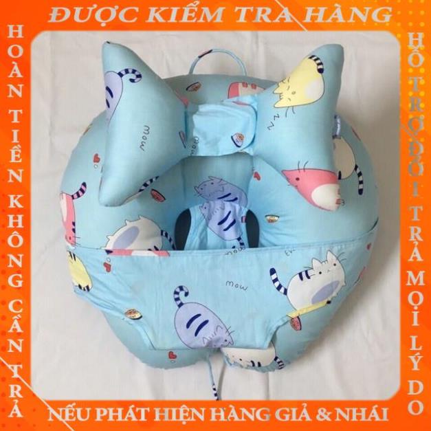 Gối chống trào ngược chữ C kèm gối tai voi cao cấp Royal, gối cho bé nằm bú mẹ chính hãng vokhai