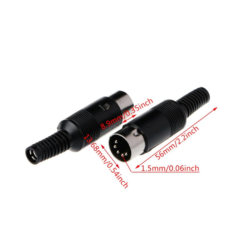 3 Đầu nối cáp cắm 5 chân với tay cầm bằng nhựa DIN