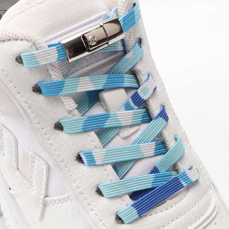 Dây Giày Co Giãn Không Cần Buộc Chiều Rộng 8MM Màu Cầu Vồng