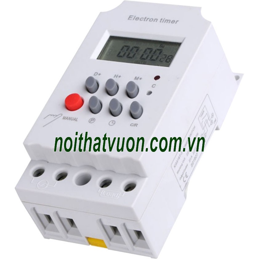 Đồng hồ hẹn giờ tưới cây tự động, bật tắt đèn, máy bơm - tặng kèm sách hướng dẫn sử dụng Nội Thất Vườn
