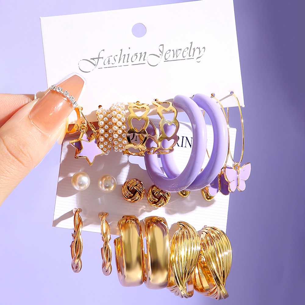 Set hoa tai AY nhiều màu sắc thời trang tùy chọn kiểu dáng dành cho nữ