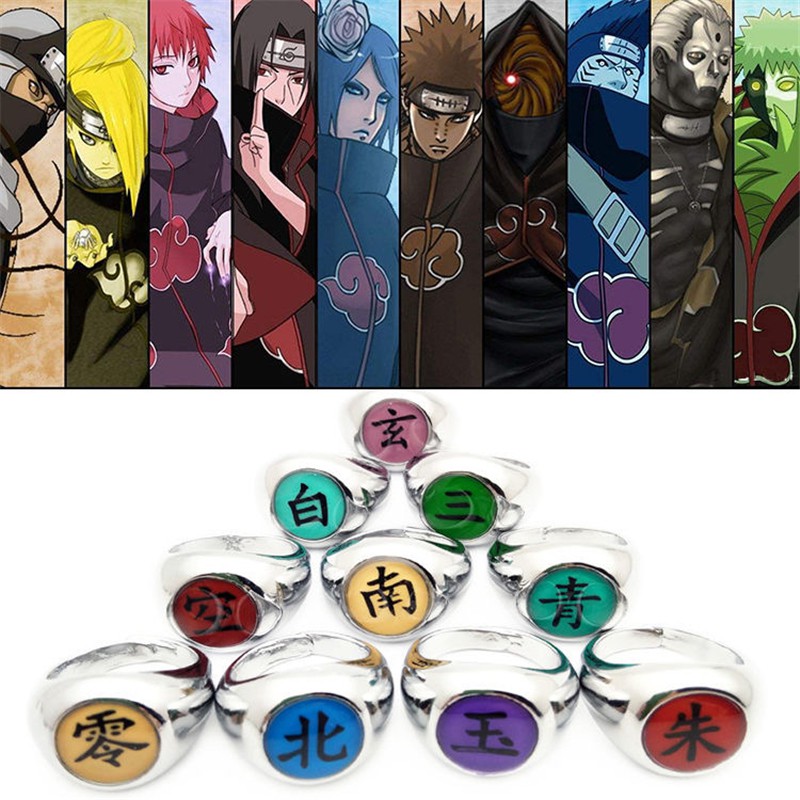 Nhẫn phong cách Naruto Akatsuki Uchiha Sasuke Itachi Sharingan có thể điều chỉnh được