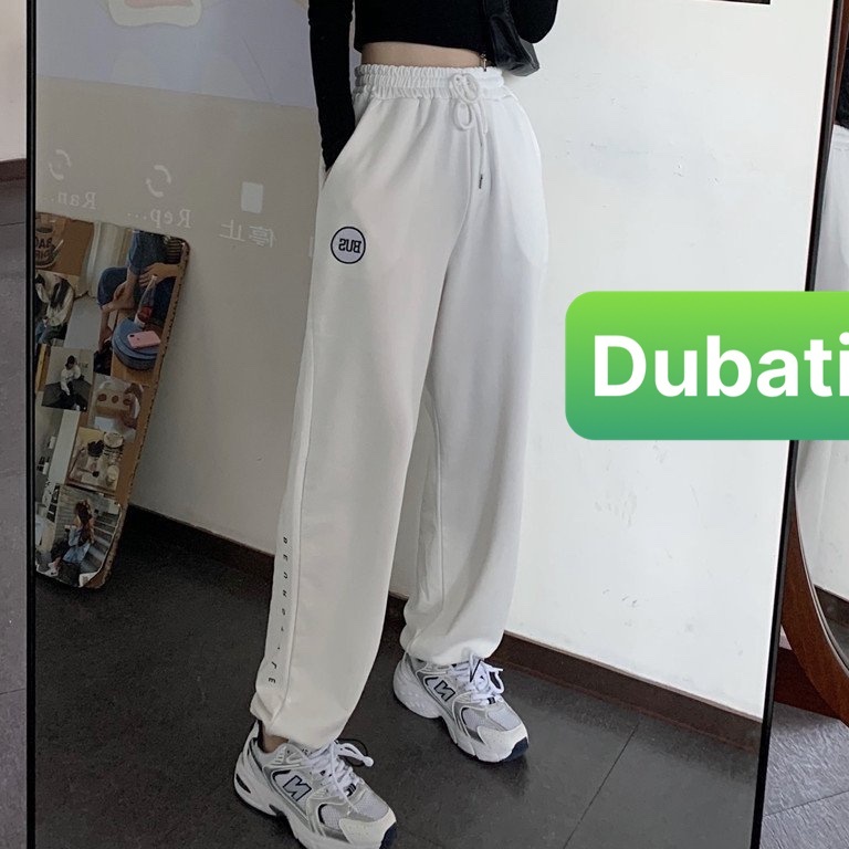 QUẦN JOGGER THỂ THAO CHỮ BUS CHẤT NỈ DA CÁ NAM NỮ CÓ BO PHONG CÁCH HOT MÙA HÈ-DUBATI FASHION