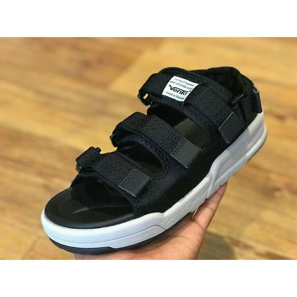 Giày Sandal VENTO Nam Nữ 3 Quai Ngang Cao Cấp NV1001 Đế Cao 3cm chất liệu vải dù đế cao su chống hôi chân !